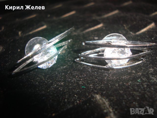 ПОСРЕБРЕНИ или СРЕБЪРНИ ЕЛЕГАНТНИ ФЕШЪН ОБЕЦИ с ГОЛЕМИ ФАСЕТ ПЛАНИНСКИ КРИСТАЛИ 19459, снимка 7 - Обеци - 31575262