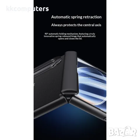 Xiaomi 18 Fold Калъф Кожа и PC, Твърдо Стъкло, Стойка – Черен, Червен и Бял, снимка 7 - Калъфи, кейсове - 56256521