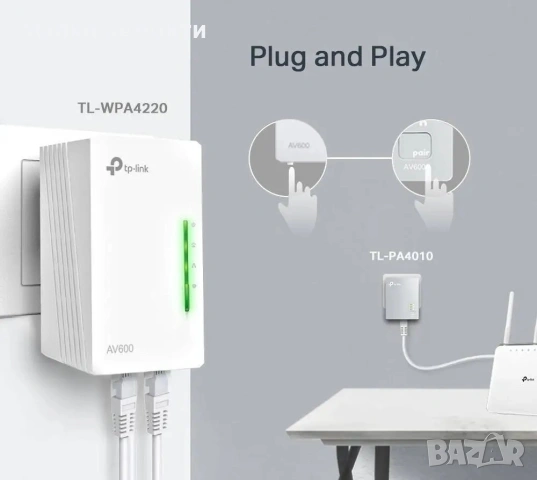 TP-Link AV600, снимка 2 - Мрежови адаптери - 54248371