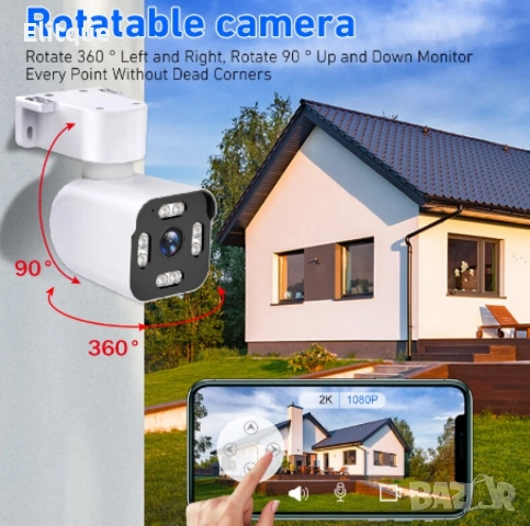 IP камера, Autodiag, 3MP, нощно виждане, двупосочно аудио, 360° въртене, аларма при движение, водоус, снимка 4 - Други - 52832142