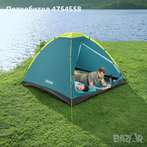 Двуместна лека къмпинг палатка с комарник и чанта за пренасяне, 205x145x100см, снимка 9 - Палатки - 54200850