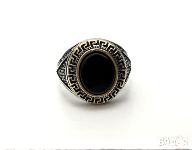 Мъжки Сребърен Пръстен "Версаче" (проба 925)- 12,26 грама, снимка 6 - Пръстени - 53903145