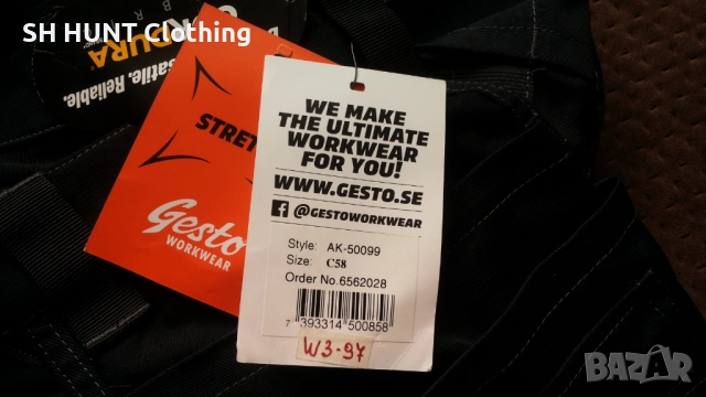 GESTO STRETCH Work Wear Trouser размер 58 / XXXL изцяло еластичен работен панталон W3-97, снимка 15 - Панталони - 51993667
