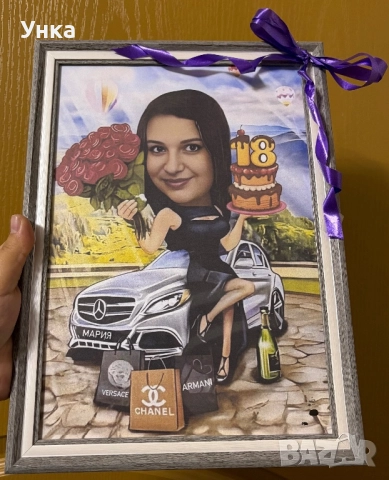 Карикатура по снимка , снимка 2 - Картини - 52559138