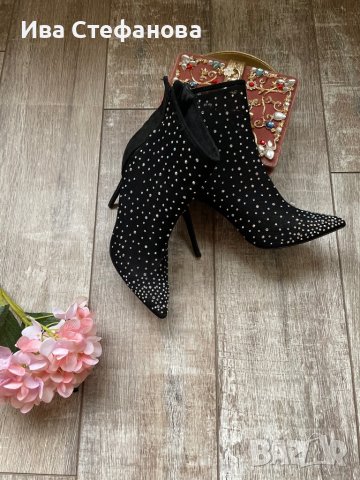 Дамски елегантни официални боти Shoe Aquarium с камъни блестящи , снимка 10 - Дамски елегантни обувки - 39070890