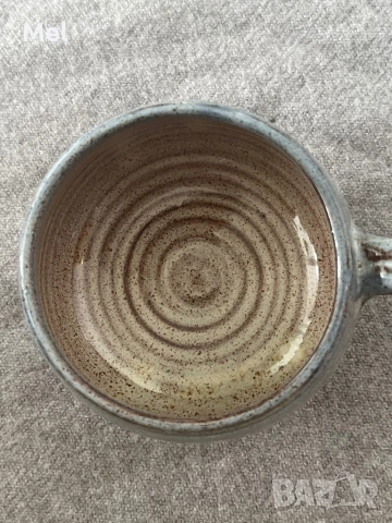 Ретро чаша със столче и дръжка, сиво-кафява, винтидж, снимка 6 - Антикварни и старинни предмети - 50759412