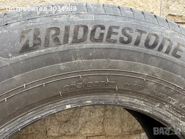 Продавам летни гуми Bridgestone Turanza 265/65/17, снимка 2 - Гуми и джанти - 54017565