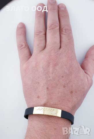 Златни - 14К гривни гривни със кожа и силикон, снимка 11 - Гривни - 8214934