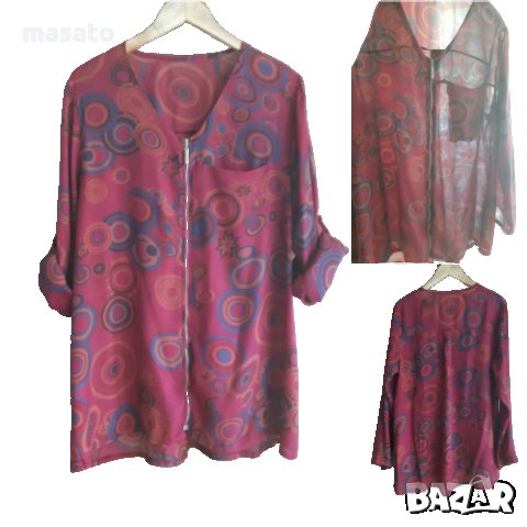 червена ефирна блуза/риза, снимка 1