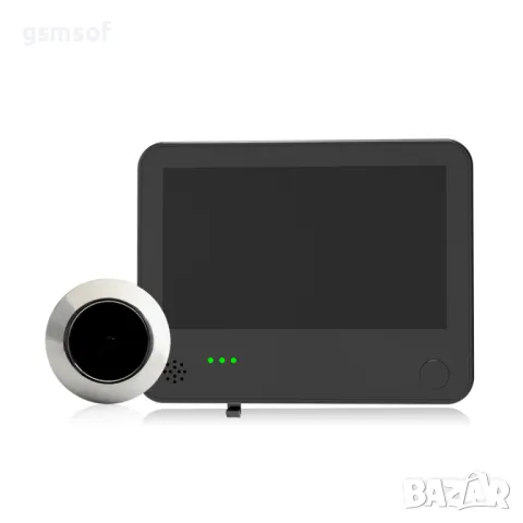  Камера шпионка за врата с вътрешен дисплей и WiFi управление Tuya, Smartlife