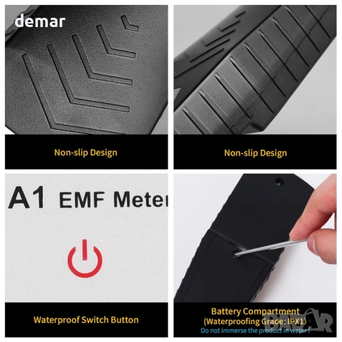 Детектор на ЕМП, ръчен цифров LCD ЕМП измервател, тестер за оборудване, снимка 4 - Друга електроника - 54065341