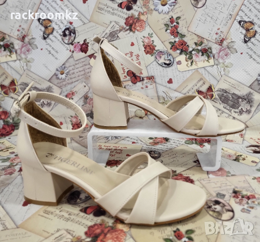 Модни дамски сандалети с нисък квадратен ток, снимка 3 - Дамски елегантни обувки - 44688348