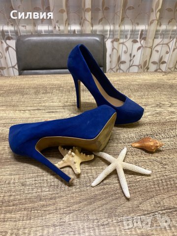 Сини обувки, снимка 5 - Дамски обувки на ток - 31841365