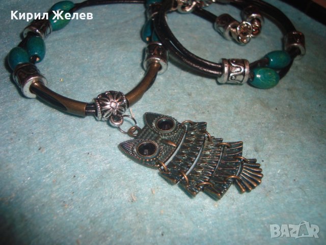 БРОНЗОВО СРЕБРИСТО БУХАЛЧЕ ФИГУРАЛЕН МЕДАЛЬОН с ГРИВНА АРТ КОМПЛЕКТ МОДНИ БИЖУТА 27071, снимка 5 - Бижутерийни комплекти - 35078784