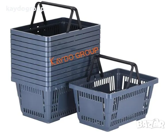 Нови! Налични! Пластмасова кошница за пазаруване - тъмно сива 22л, търговско оборудване!