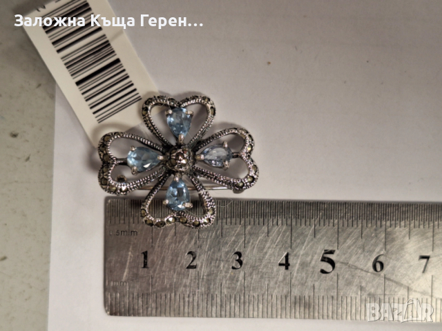 Сребърна Брошка - 7,38гр, снимка 4 - Колиета, медальони, синджири - 54132469