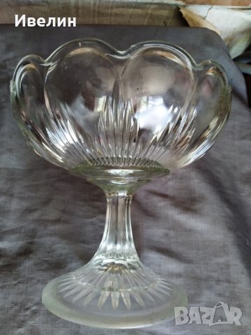 стара стъклена купа,фруктиера арт деко, снимка 3 - Антикварни и старинни предмети - 29852759