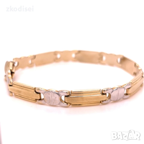 Златна мъжка гривна 8,38гр. 22,0см. 14кр. проба:585 модел:34313-1, снимка 2 - Гривни - 51754607