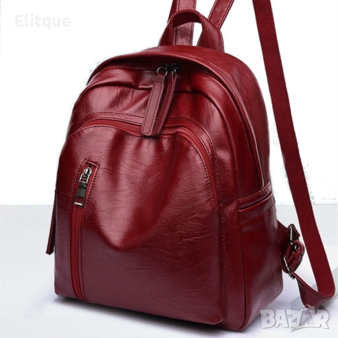 Дамска раница от висококачествена кожа с подарък малка чанта и портмоне , снимка 8 - Раници - 52744304