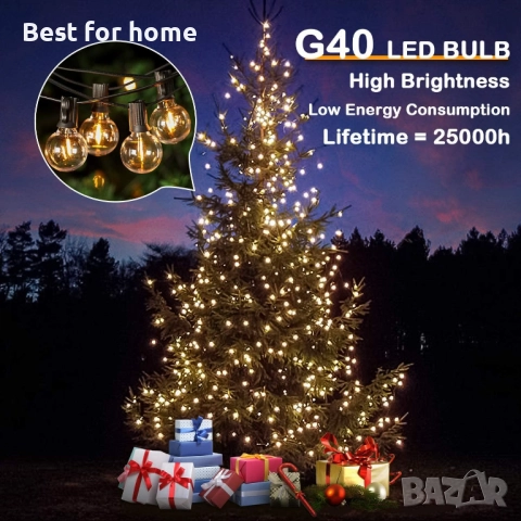 150 фута LED глобусови външни гирлянди, снимка 5 - Външни лампи - 52130197