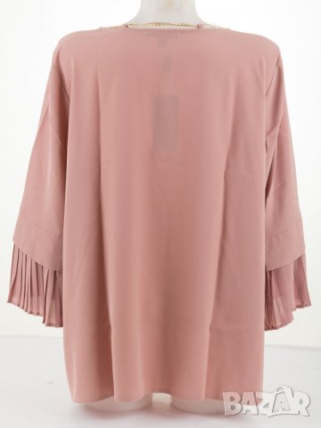 Елегантна дамска блуза в розово с верижка марка La Aurora, снимка 3 - Блузи с дълъг ръкав и пуловери - 31939461