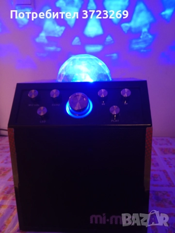 Неупотребявана MI-MIC Караоке тонколона - диско куб с микрофон и Bluetooth, снимка 5 - Караоке - 52269451