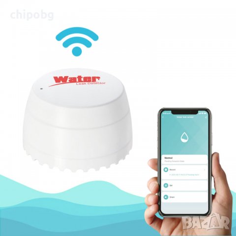 Смарт сензор PST-SQ400B, За алармиране при наводнение, Wi-Fi, Tuya Smart, Бял, снимка 8 - Други - 38442633