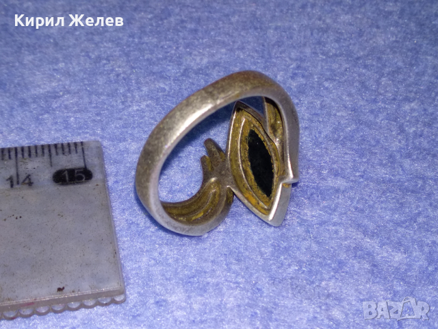 РАЗКОШЕН СКЪПОЦЕНЕН СРЕБЪРЕН ПРЪСТЕН СРЕБРО 925 с ШЛИФОВАН ЧЕРЕН ОНИКС и  ФАСЕТИРАНИ ЦИРКОНИ 43795, снимка 8 - Пръстени - 44659428