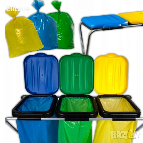 Стойка с капаци за разделно хвърляне на отпадъци - грижа за околната среда, снимка 5 - Други стоки за дома - 53326249