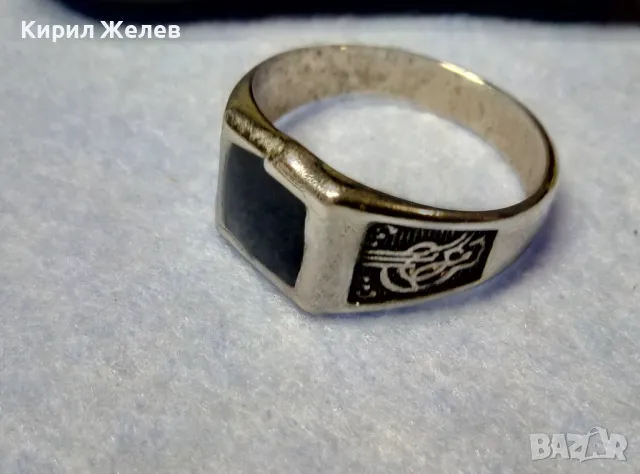 ЕМАЙЛИРАН ТУРСКИ РЕТРО СТИЛ ПРЪСТЕН от БЛАГОРОДНА НЕРЪЖДАЕМА СТОМАНА със СУЛТАНСКА ТУГРА 34834, снимка 8 - Пръстени - 49345051
