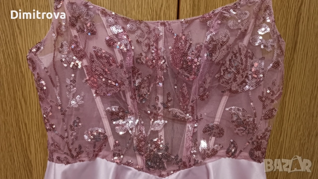 Елегантна рокля в розово, снимка 4 - Рокли - 51701201