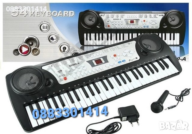 Пиано Синтезатор 54 клавиша с микрофон , снимка 4 - Музикални играчки - 39348512