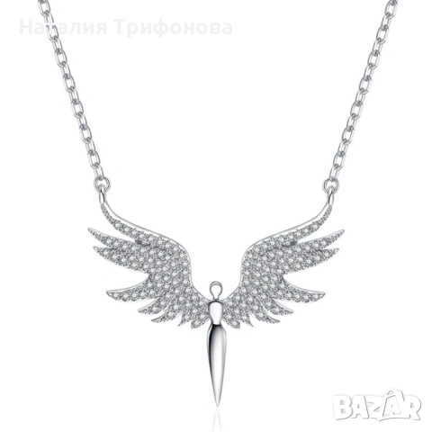 Нежно дамско колие с висулка феникс с камъни, снимка 3 - Колиета, медальони, синджири - 53880542
