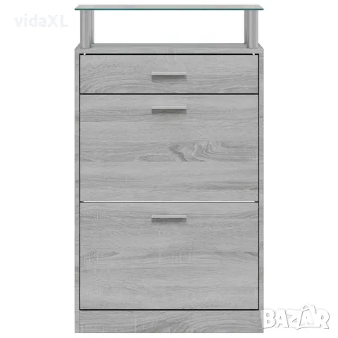 vidaXL Шкаф за обувки, сив сонома, 63x24x104 см, инженерно дърво, снимка 4 - Шкафове - 56147096