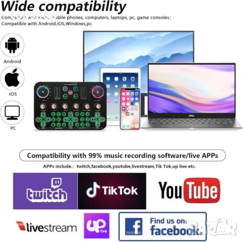 Професионален микрофон + миксер и саунд ефекти ALPOWL BM800TZ за подкасти стрийминг, YouTube TikTok, снимка 3 - Ресийвъри, усилватели, смесителни пултове - 50511273