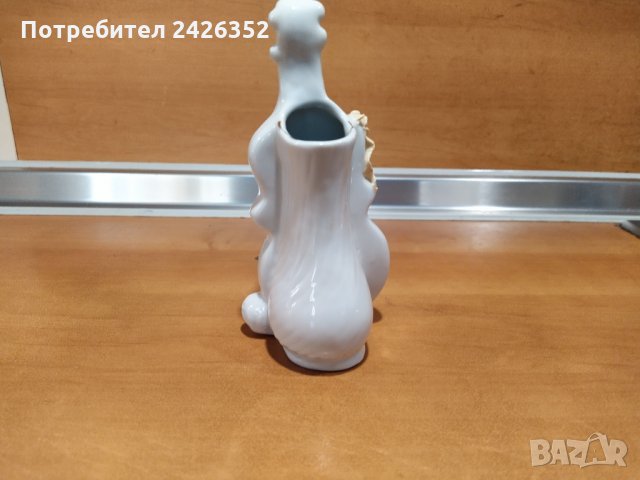 Стара порцеланова ваза във форма на цигулка, вис. 15 см., снимка 4 - Вази - 34965079