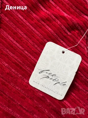 Free People Нов Boho червен панталон с разкроени крачоли (Размер S), снимка 5 - Панталони - 55898472