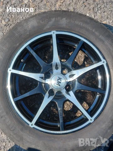  Единична алуминиева джанта 15" 4x100 с лятна гума Continental 185/65 R15, снимка 11 - Гуми и джанти - 55818078