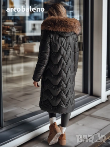 Дамско дълго ватирано зимно яке, 2цвята , снимка 5 - Якета - 48263860