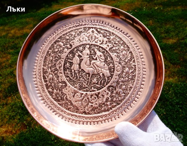 Медна тава,фруктиера,пано Исфахан Каламзани. , снимка 7 - Антикварни и старинни предмети - 37512605