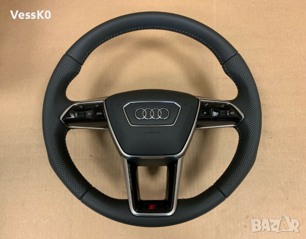 [2022] Audi Sport волан | Подгрев | Кожа Напа | Алуминиеви Пера | Airbag | Air Leather, снимка 10 - Части - 44572009