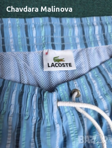 Lacoste 90-те Винтидж шорти за плуване Раирани 7 Спортно облекло Hype, снимка 4 - Бански - 51781590