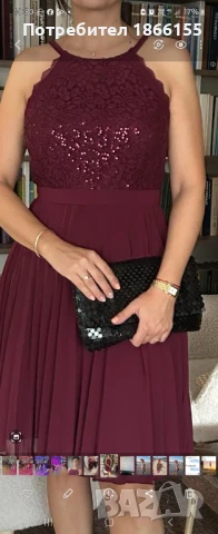 Официална рокля цвят бордо р-р ЕU38/M, снимка 1