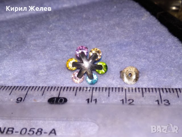 ПРЕКРАСНА СКЪПОЦЕННА СРЕБЪРНА ОБЕЦА СНЕЖИНКА СРЕБРО 925 с РАЗНОЦВЕТНИ ФАСЕТИРАНИ КАМЪНИ 27256, снимка 4 - Обеци - 39654136