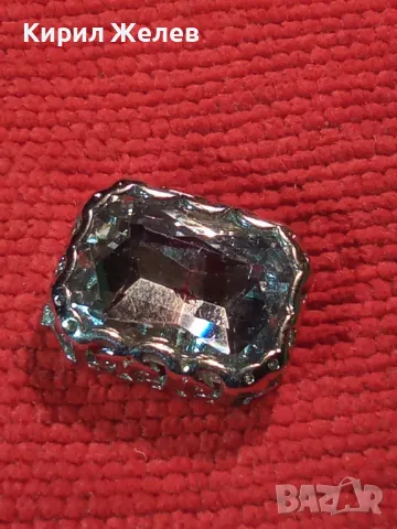 ГОЛЯМ ЮВЕЛИРНО ФАСЕТИРАН ЧИСТ ПЛАНИНСКИ КРИСТАЛ в ПОСРЕБРЕН АЖУРЕН ОБКОВ РЕТРО БИЖУ 20962, снимка 8 - Антикварни и старинни предмети - 35596777