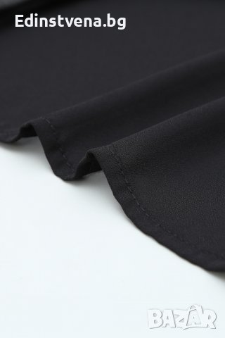 Дамски елегантен топ в черно с ръкави на точки, снимка 10 - Блузи с дълъг ръкав и пуловери - 39581226
