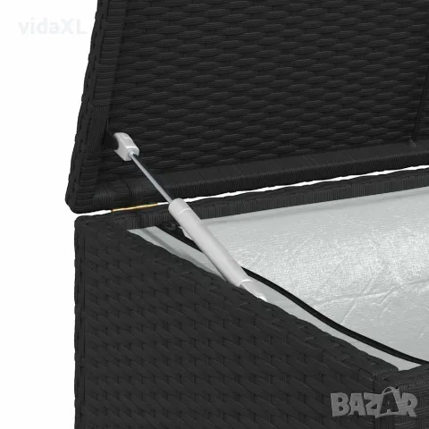 vidaXL Градински сандък за съхранение, черен, 120x50x60 см, полиратан, снимка 8 - Ракли - 56147518