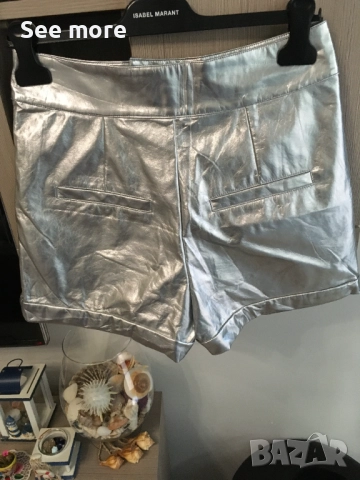 Seven Sisters ефектни панталонки сребро М, снимка 2 - Къси панталони и бермуди - 52171475