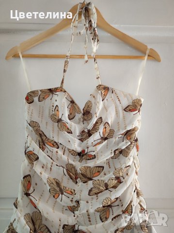Лятна рокличка с пеперудки размер S/M цена 8 лв., снимка 3 - Рокли - 42651835