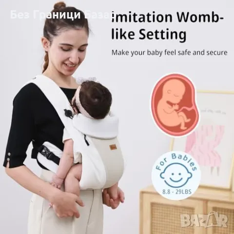 Нова Дишаща бебешка раница 4-10 кг Ергономична и удобна за новородени, снимка 7 - Кенгура и ранички - 49389944